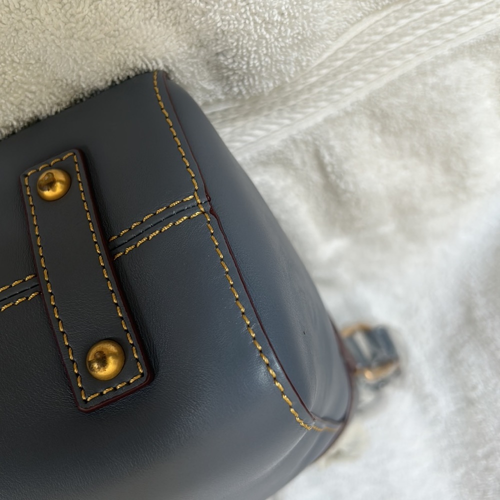 Dooney and Bourke Amelie tote in Steel Blue Florentine leather - Picture 4 of 7